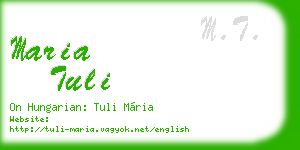 maria tuli business card